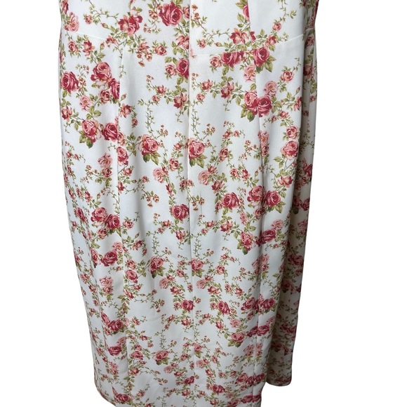 House of CB Corset Crepe Midi Sundress sz L+ XL in rose print - Picture 4 of 10